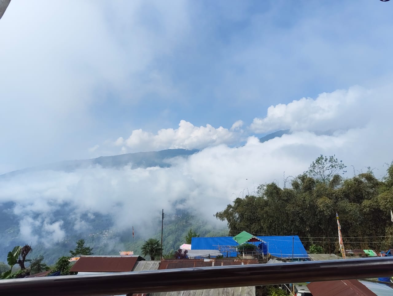 Clouds rolling over the ridge
