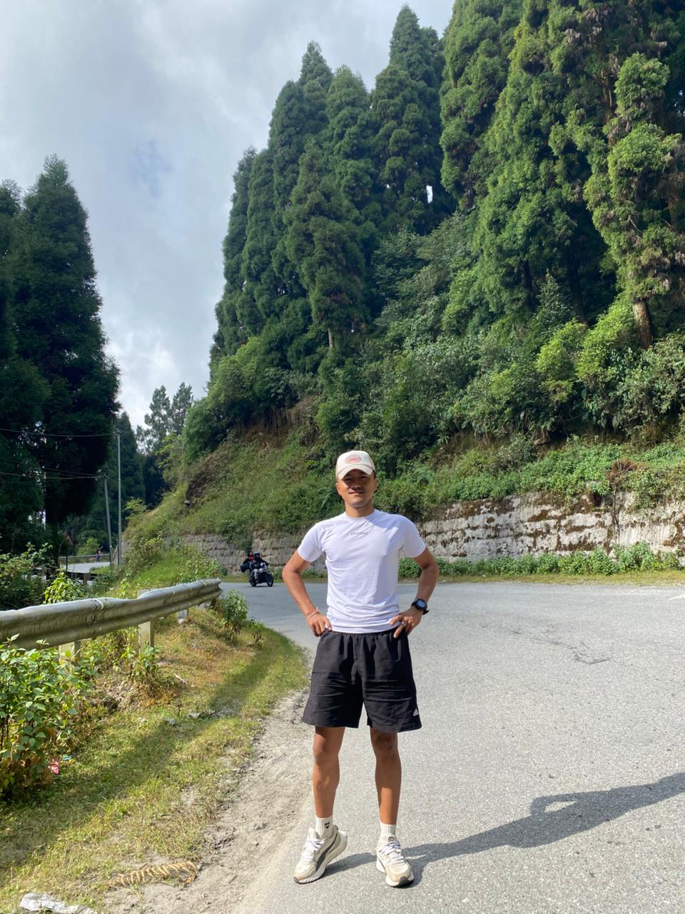 Salil Chetri, founder of MountTea Stays, on a Darjeeling hill road