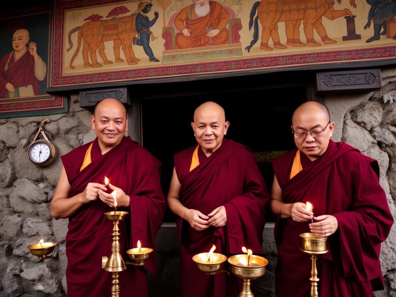 Monks at Ghoom monastery